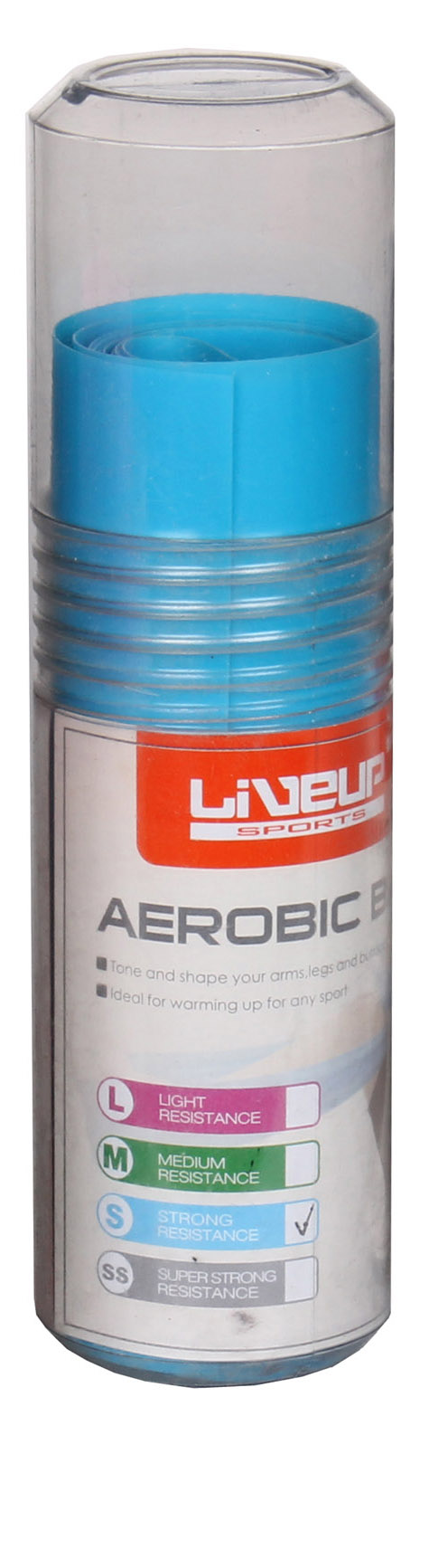 LIVEUP aerobic guma posilovací guma, 120 x 15 cm - modrá