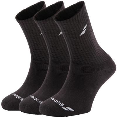 BABOLAT 3 PAIRS PACK BLACK sportovní ponožky